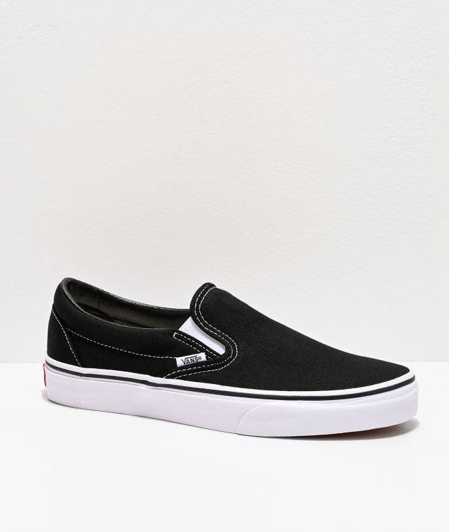 vans plain black shoes